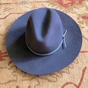 Rag & Bone brown (soft grayish brown) 100% wool Fedora Hat with leather tie